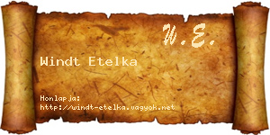 Windt Etelka névjegykártya